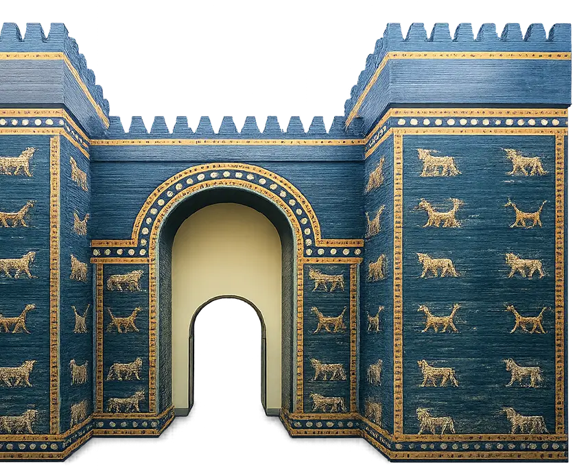 The blue and gold Ishtar Gate